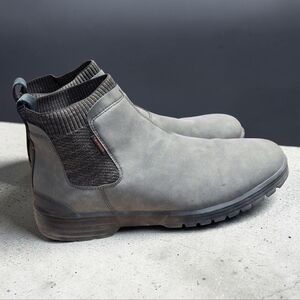 Hey Dude Scott Grip Chocolate Gray Pull-On Ankle Chelsea Suede Boots Men Size 12